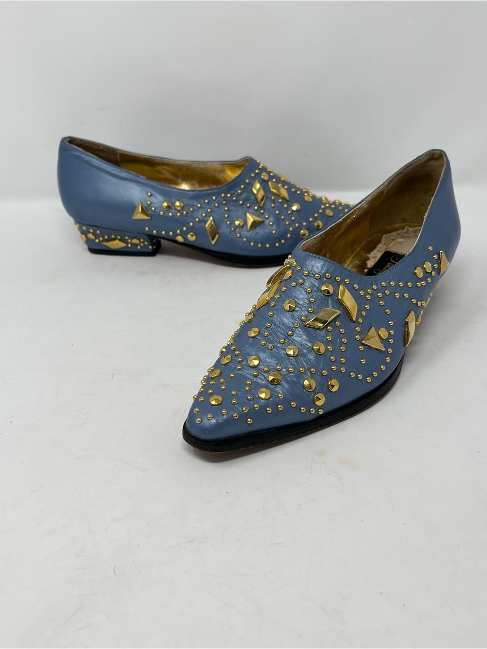 Vintage Fantasy Collection Gold studded point toe slip on shoe 7 - Picture 12 of 12